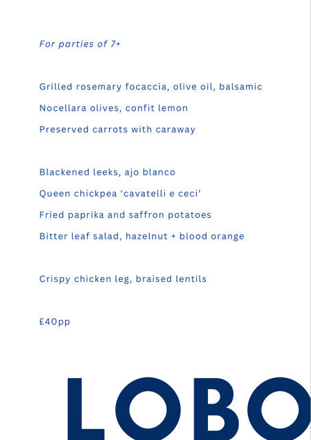 Lobob Menu Food & Drinks Menu | Lobo Glasgow